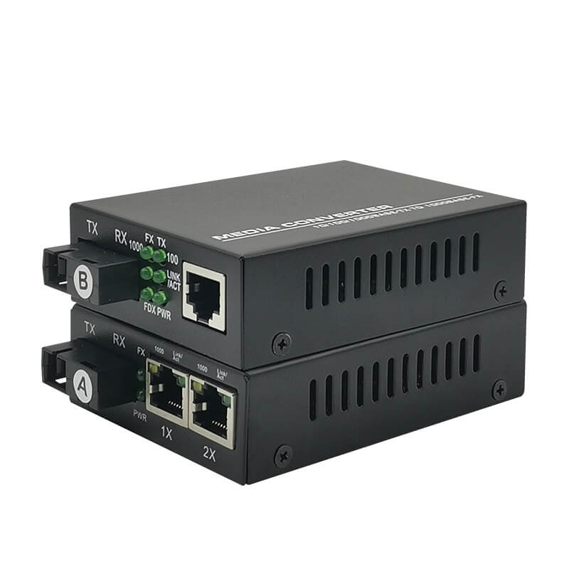 10/100/1000M 1F + 2 Ports UTP Fiber Switch